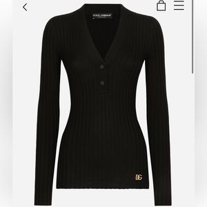 NWT Dolce & Gabanna Wool flat-rib sweater size 38 black authentic